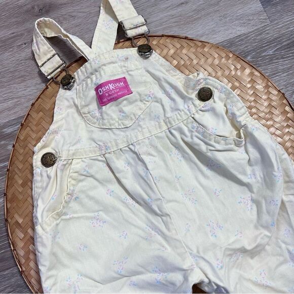 Vintage Oshkosh bgosh yellow floral printed overalls - Picture 2 of 4